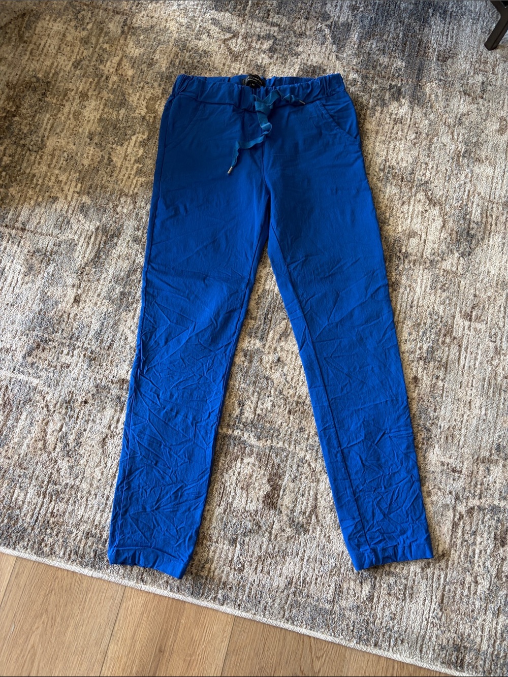 Flora Ashley Drawstring Casual Pants in Royal Blue